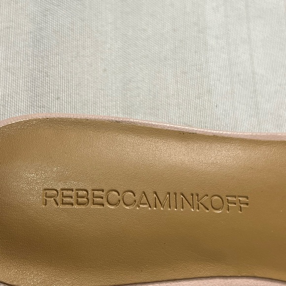 Rebecca Minkoff pale pink Alexis leather bow flat mules size 8 FLAW NWOB - Picture 5 of 14
